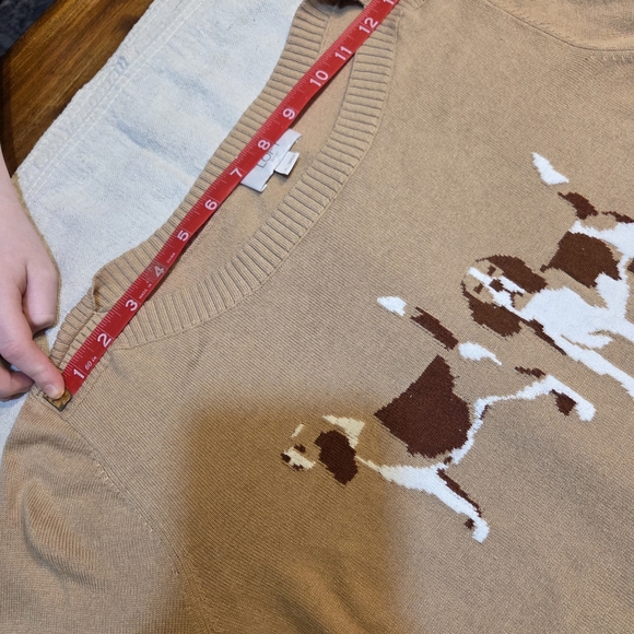 Women's Tan Sweater with Dog Design - Picture 4 of 4